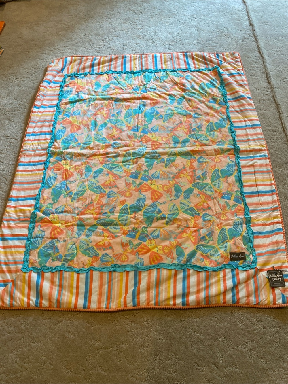 Matilda Jane “You Give Me Butterflies” Reversible Blanket (new with tags in bag)